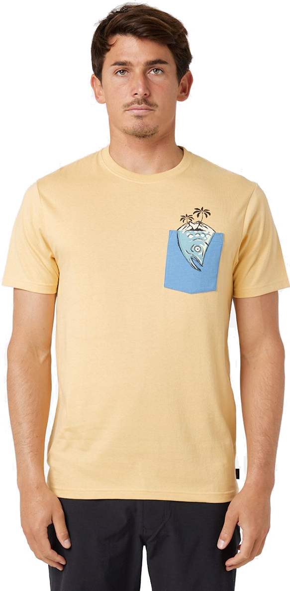 Rip Curl Inda Pocket Tee Mens Washed Yellow