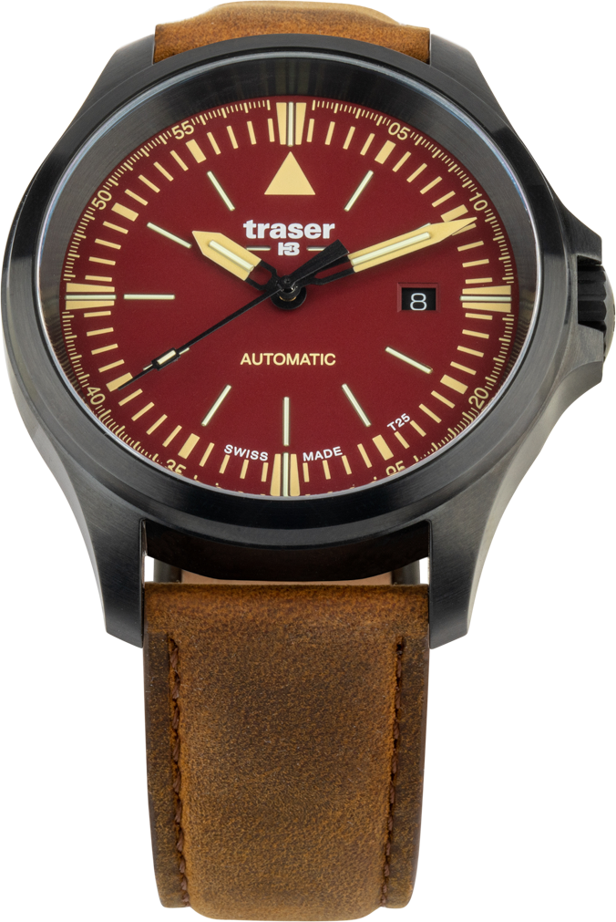 Traser P67 Officer Pro Automatic Red Leather