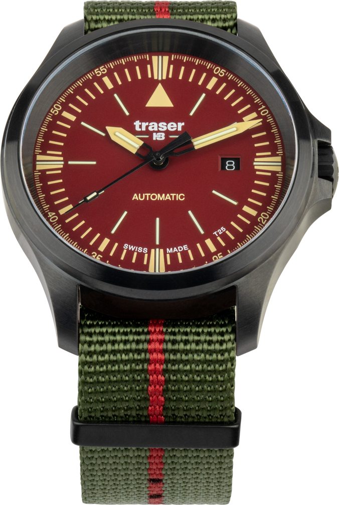 Traser P67 Officer Pro Automatic Red NATO Strap