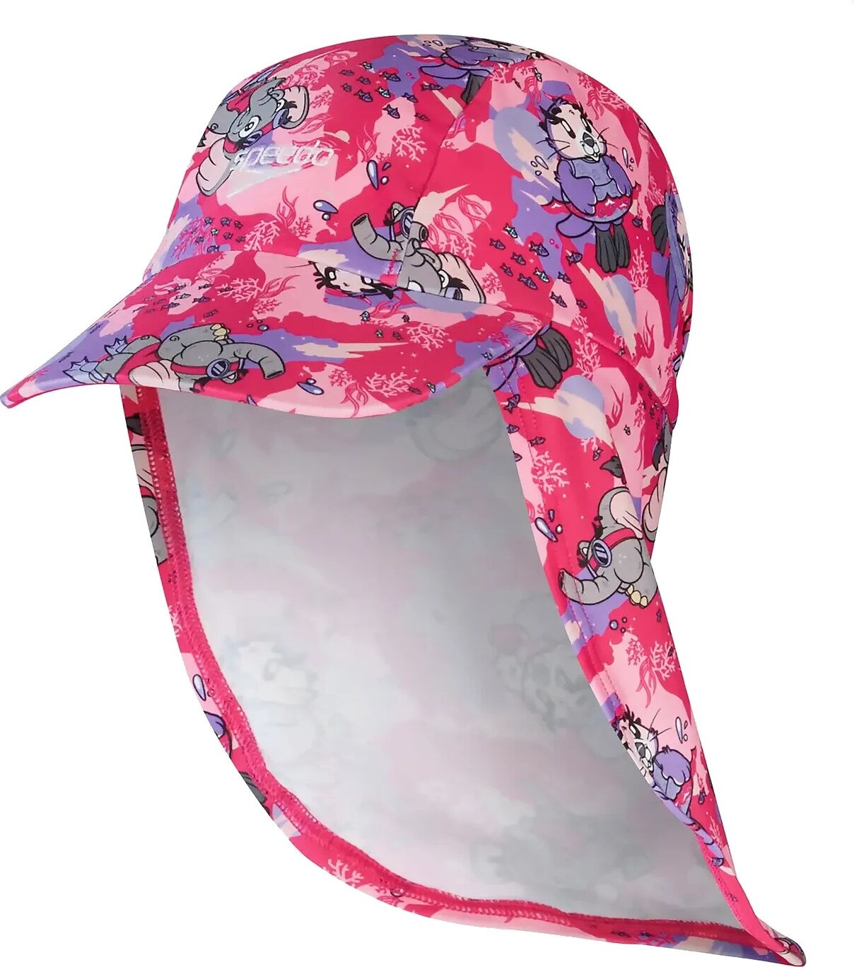Speedo Learn To Swim Sun Protection Hat Girls Cherry Pink / Sweet Taro / Hellium