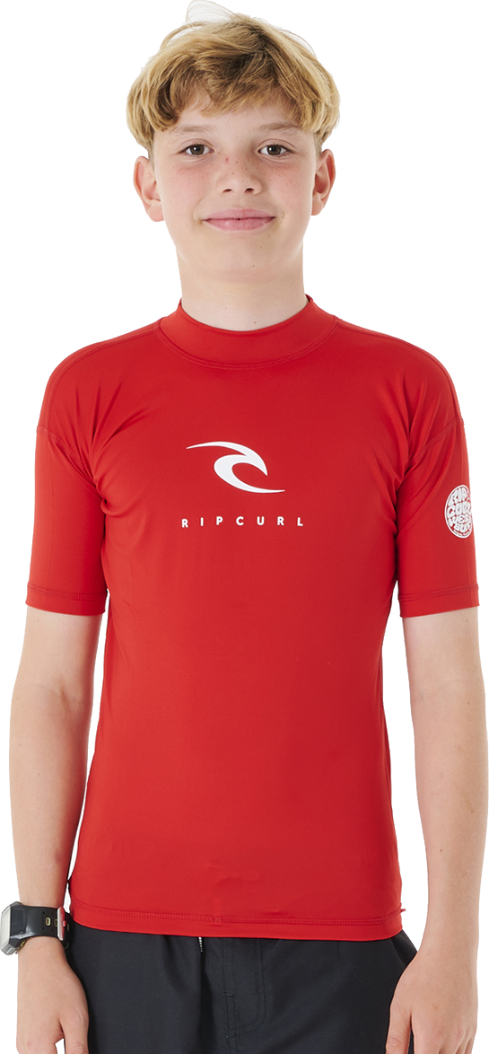 Rip Curl Corps SS Rash Vest Boy Red