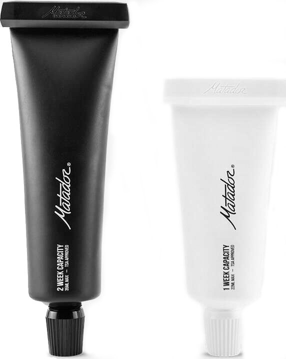Matador Refillable Toothpaste Tubes, 2-Pack Black / White