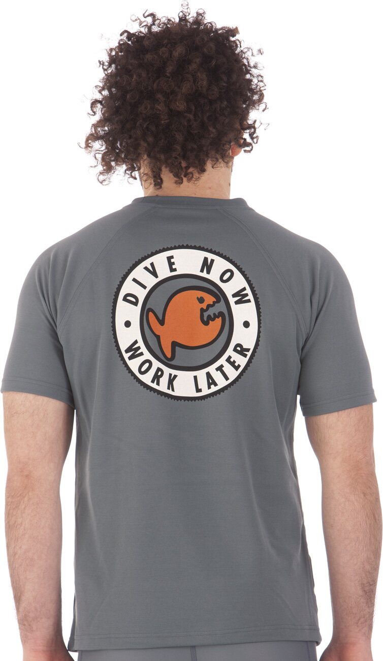 IQ T-Shirt Dive Now Work Later Unisex Grey