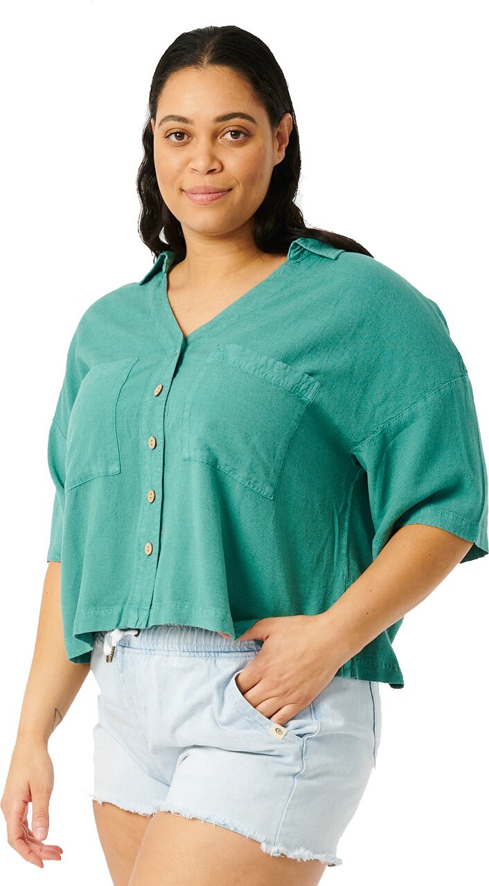 Rip Curl Premium Linen Shirt Womens Teal