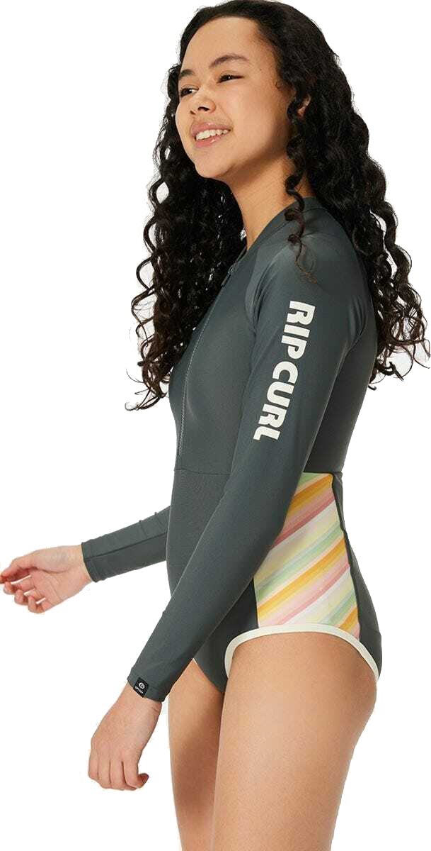 Rip Curl Trippin UPF Long Sleeve Surf Suit Girl Washed Black