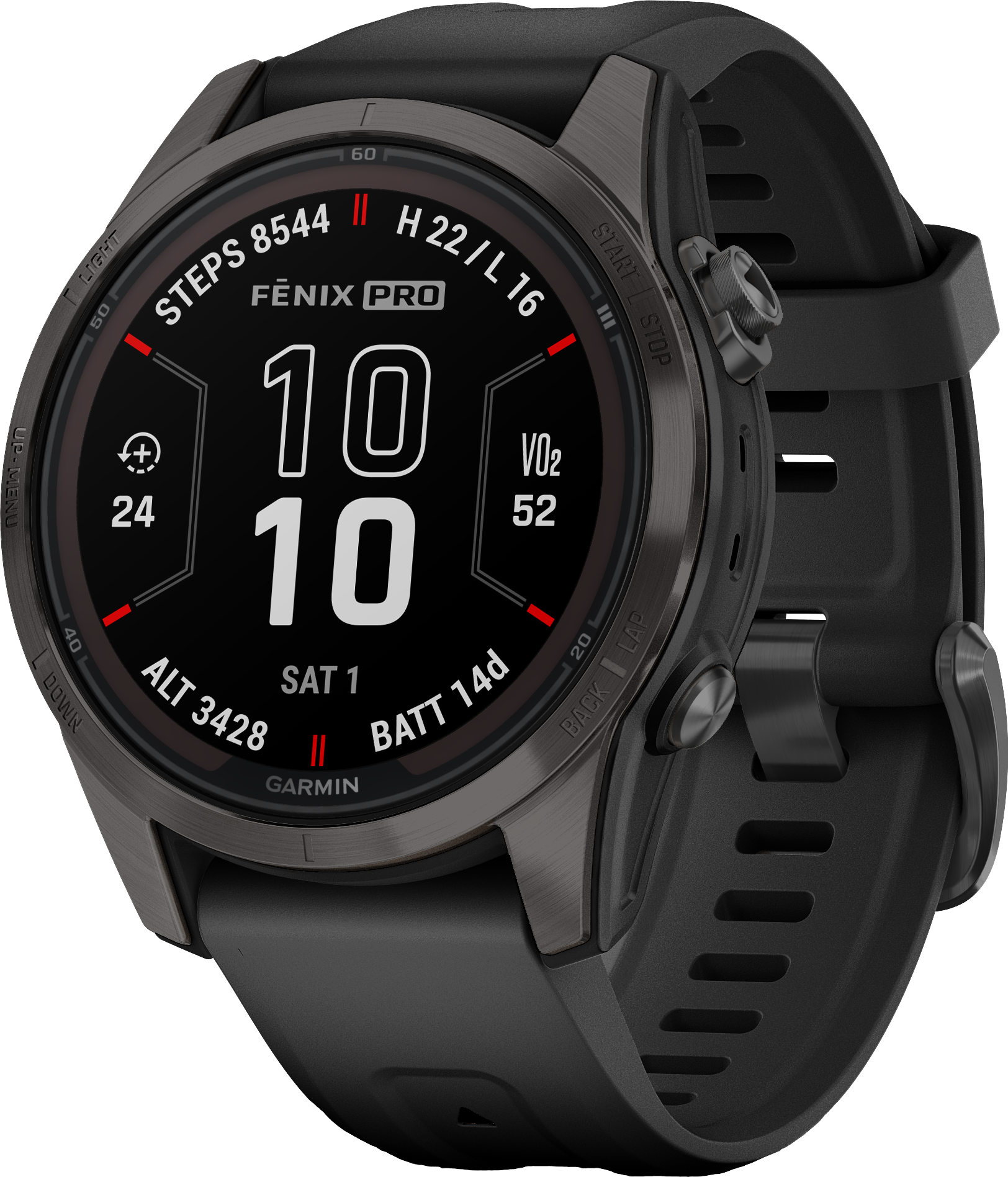 Garmin Fenix 7S Pro Sapphire Solar Carbon Gray Ti w/ Black Band
