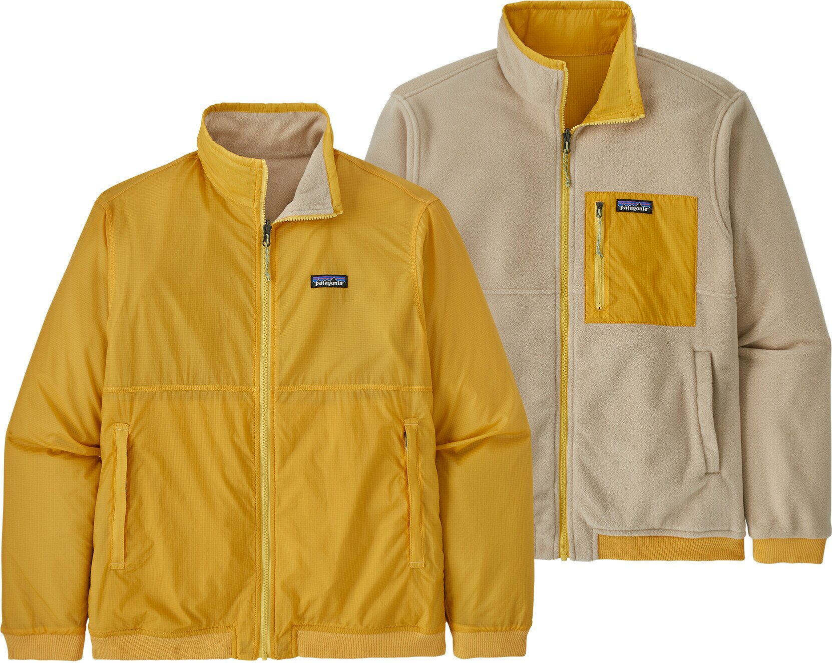 Patagonia Reversible Shelled Microdini Jacket Mens Surfboard Yellow