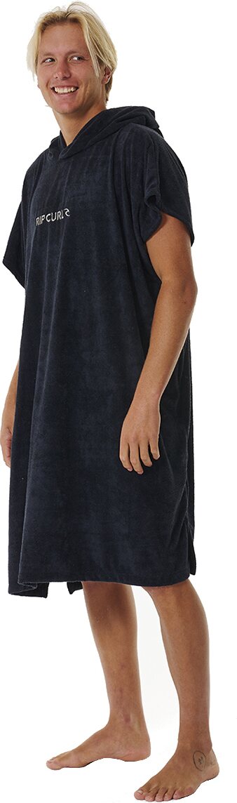 Rip Curl Brand Hooded Towel Black / Grey