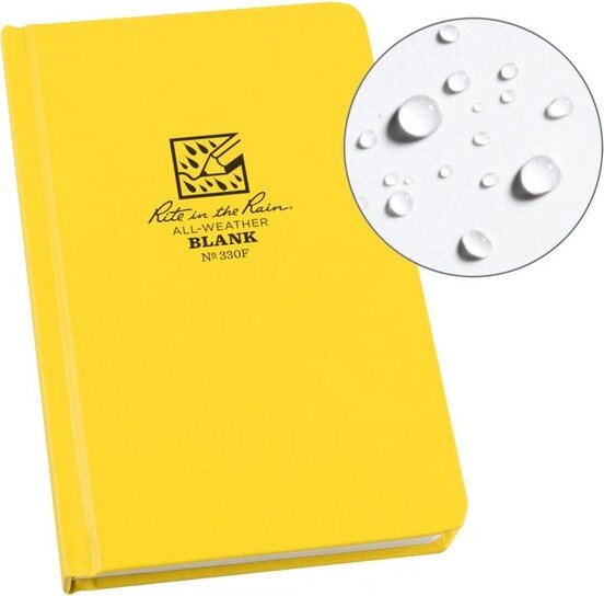 Rite in the Rain Hard Cover Blank Book Yellow