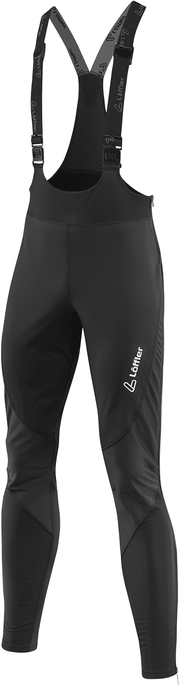 Löffler Warm-Up Bib Tights Windstopper Warm Mens Black