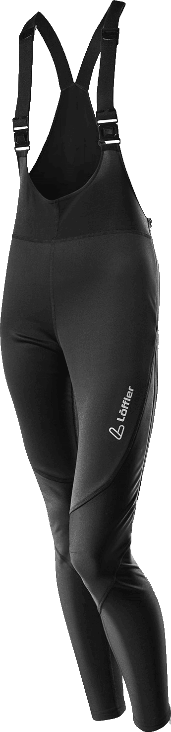 Löffler Warm-Up Bib Tights Windstopper Warm Womens Black