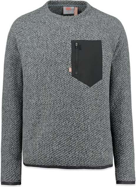 Varg Östersund Wool Crew Neck Mens Stone Grey