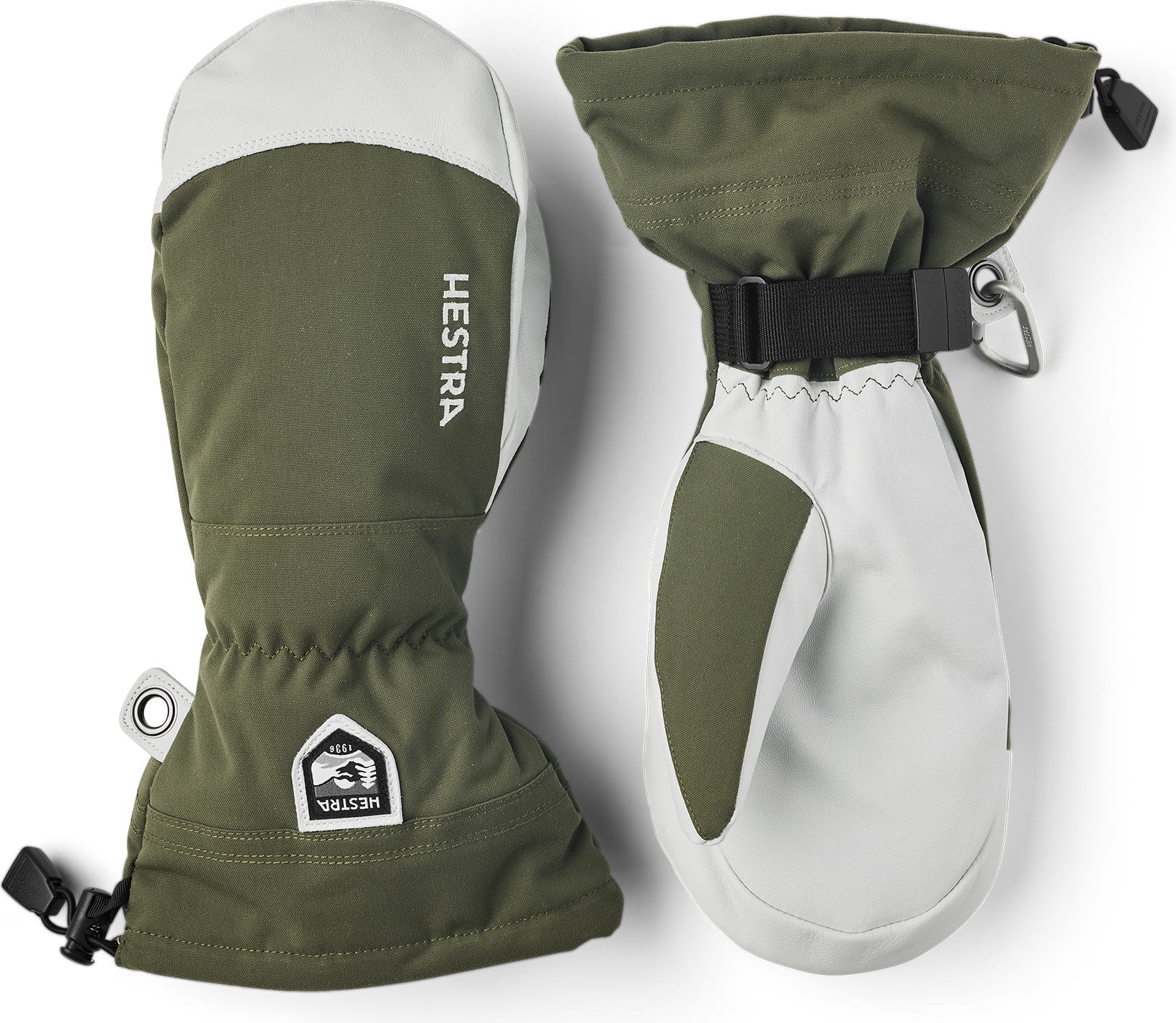 Hestra Army Leather Heli Ski Mitt Olive