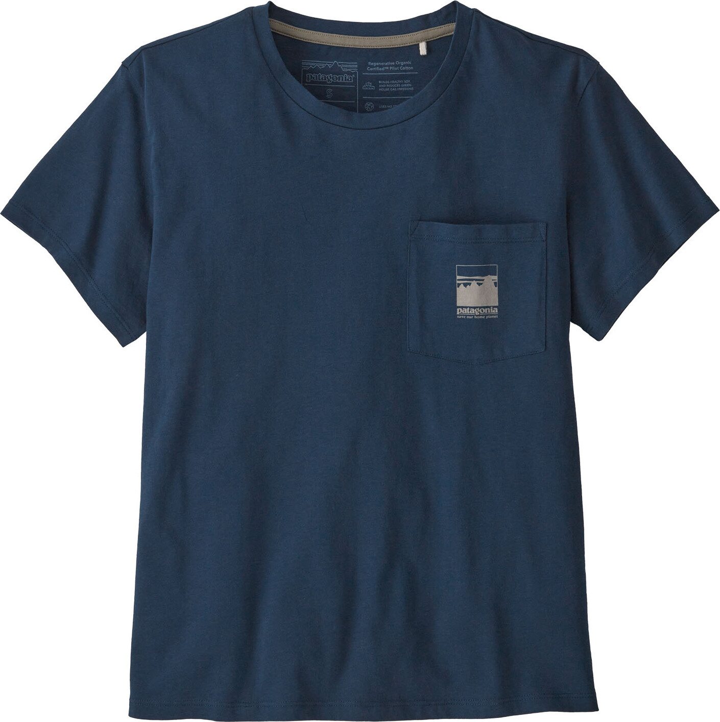 Patagonia Alpine Icon Regenerative Organic Certified Cotton Pocket Womens Tidepool Blue