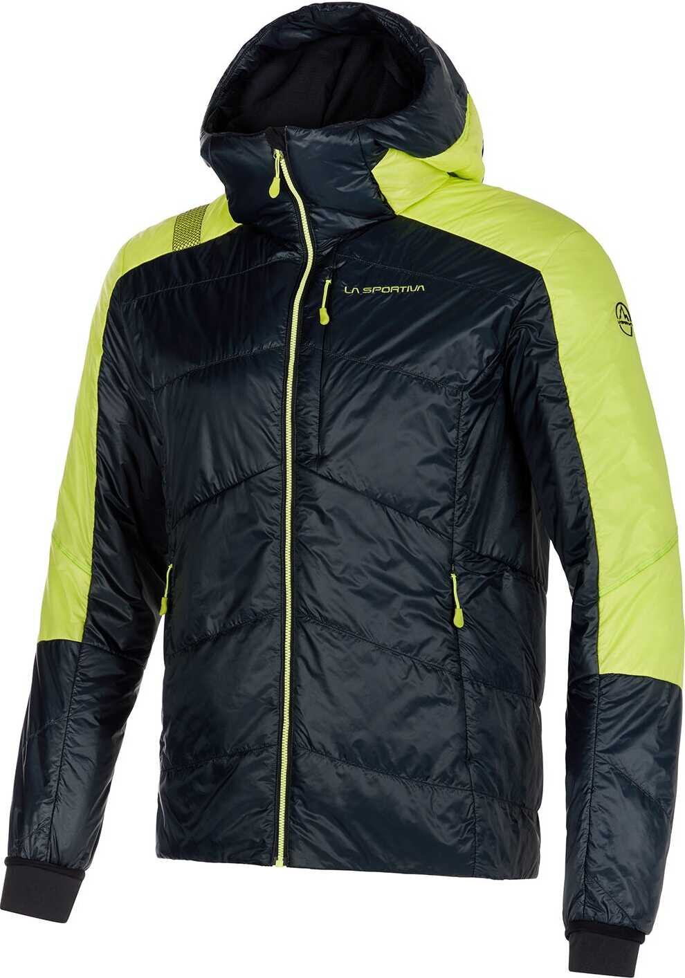 La Sportiva Alpine Guide Primaloft Hoody Mens Black/Lime Punch