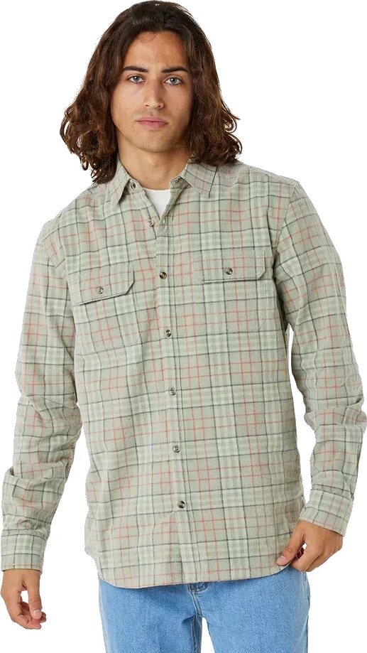 Rip Curl Swc Cord Plaid Shirt Mens Sage