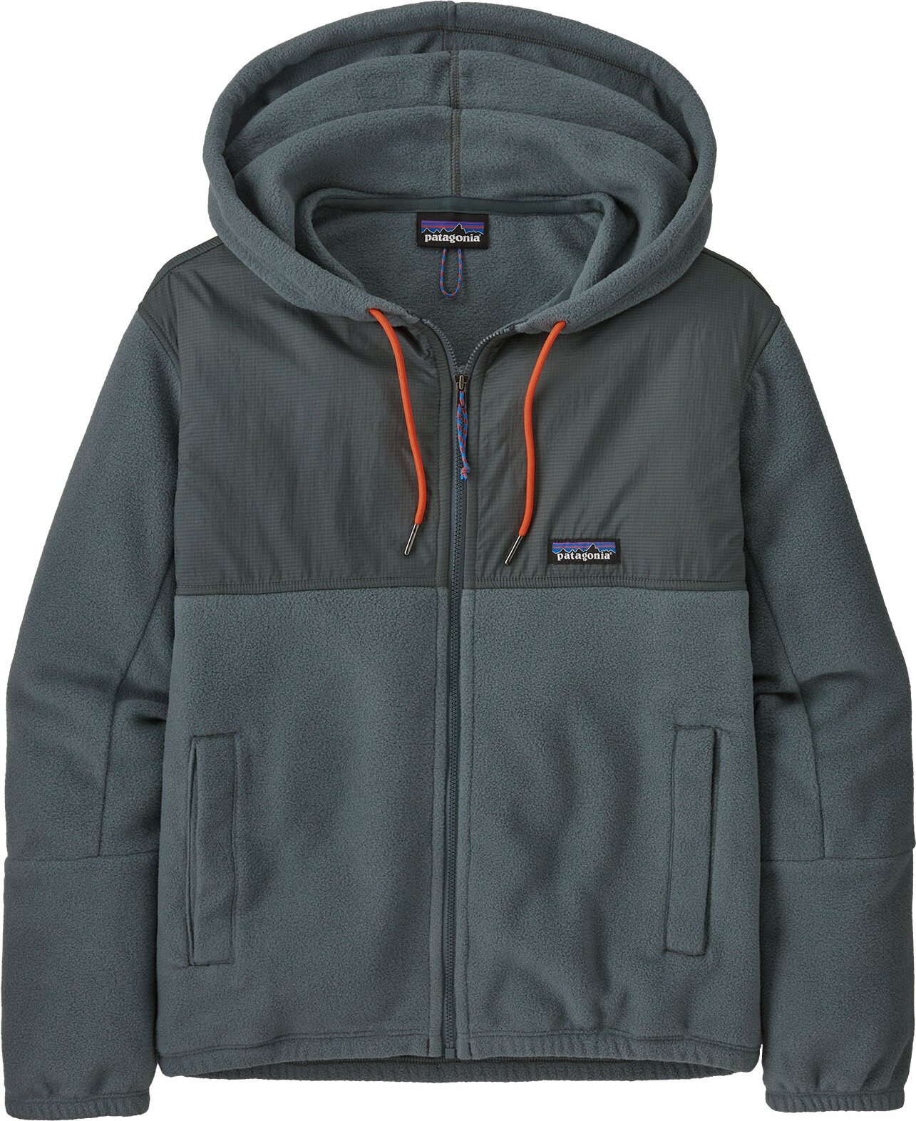 Patagonia Microdini Hoody Womens Nouveau Green with Campfire Orange