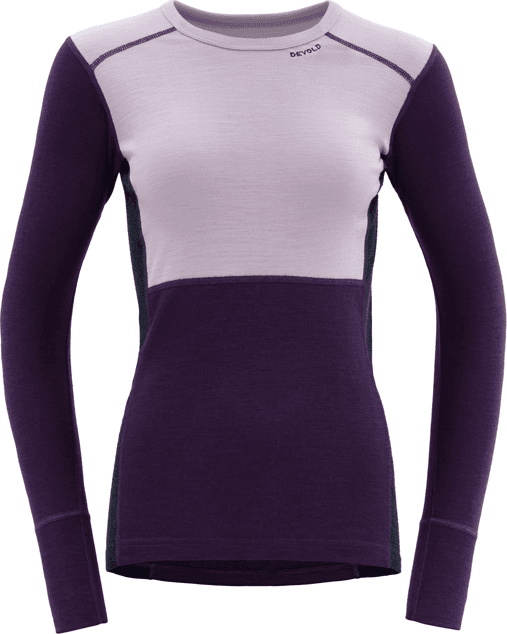 Devold Lauparen Merino 190 Base Shirt Womens Orchid / Lilac / Ink