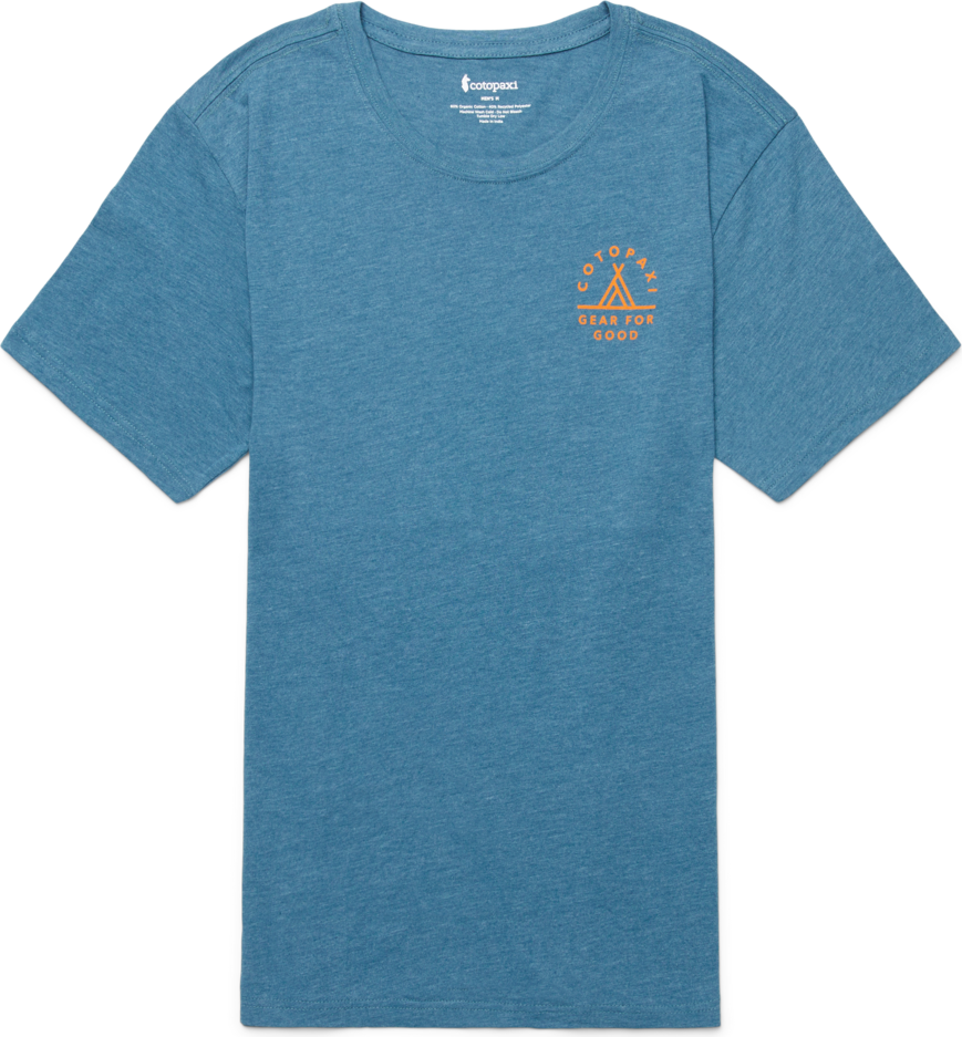 Cotopaxi Llama Map Organic T-Shirt Mens Blue Spruce