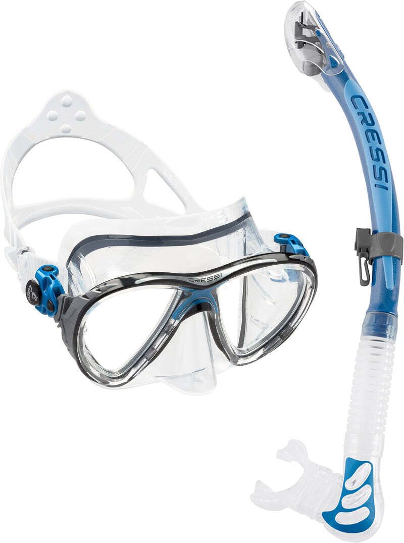 Cressi Big Eyes Evo + Alpha Ultra Dry Blue