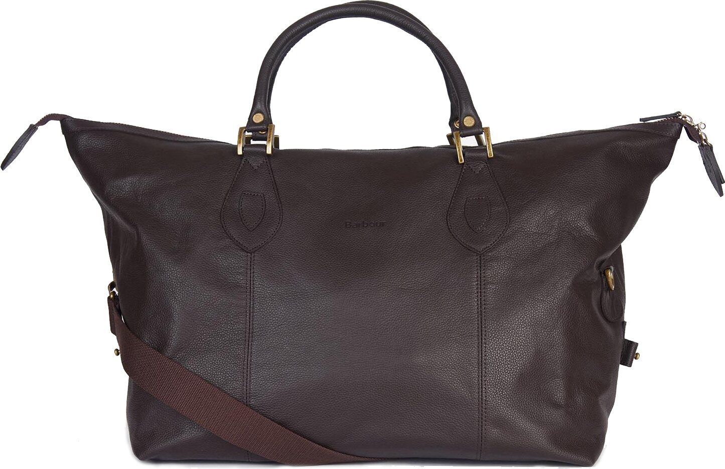 Barbour Leather Medium Travel Explorer Bag Chocolate