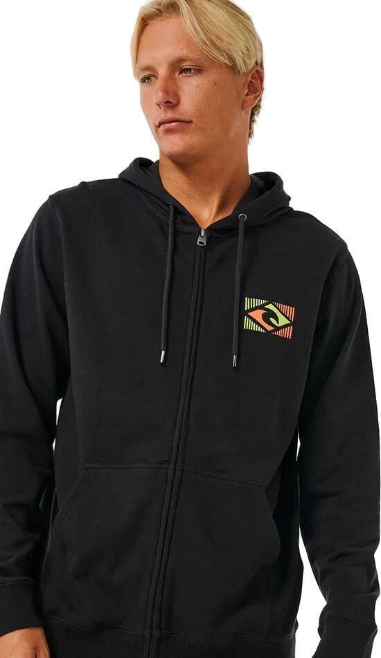 Rip Curl Tradition Zip Through Hood Mens Washed Black