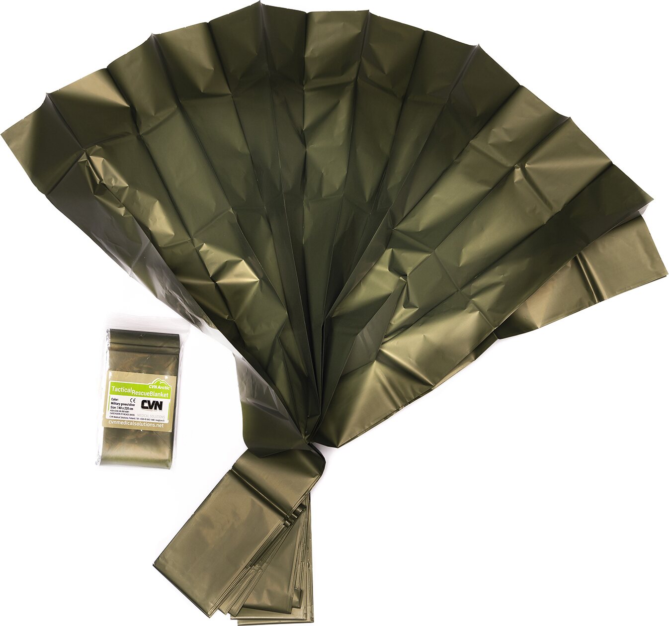CVN Arctic Emergency Rescue Blanket 140 x 220cm Military Green