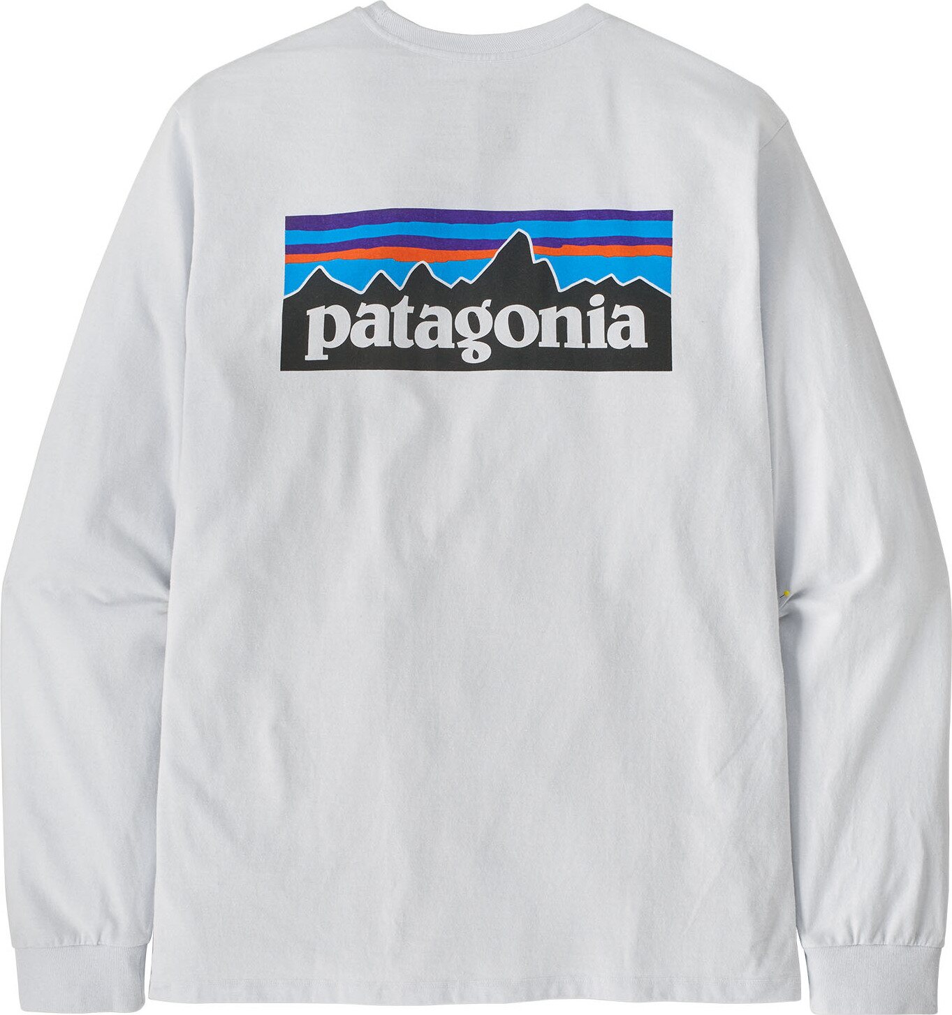 Patagonia Long-Sleeved P-6 Logo Responsibili-Tee Mens White