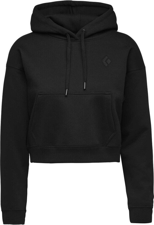 Black Diamond Crop Pullover Hoody Womens Black