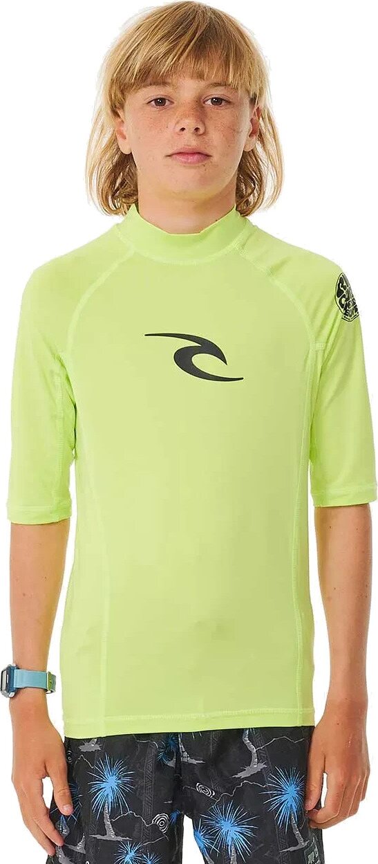 Rip Curl Brand Wave UPF Short Sleeve Boy Lime