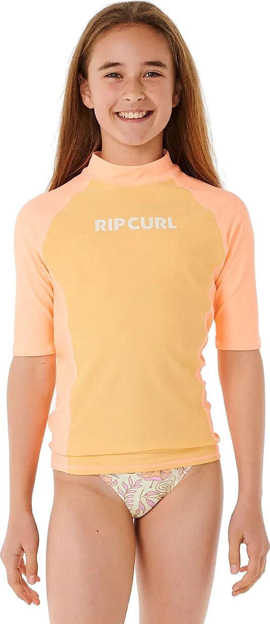 Rip Curl Classic Surf Short Sleeve Rash Vest Girls Orange
