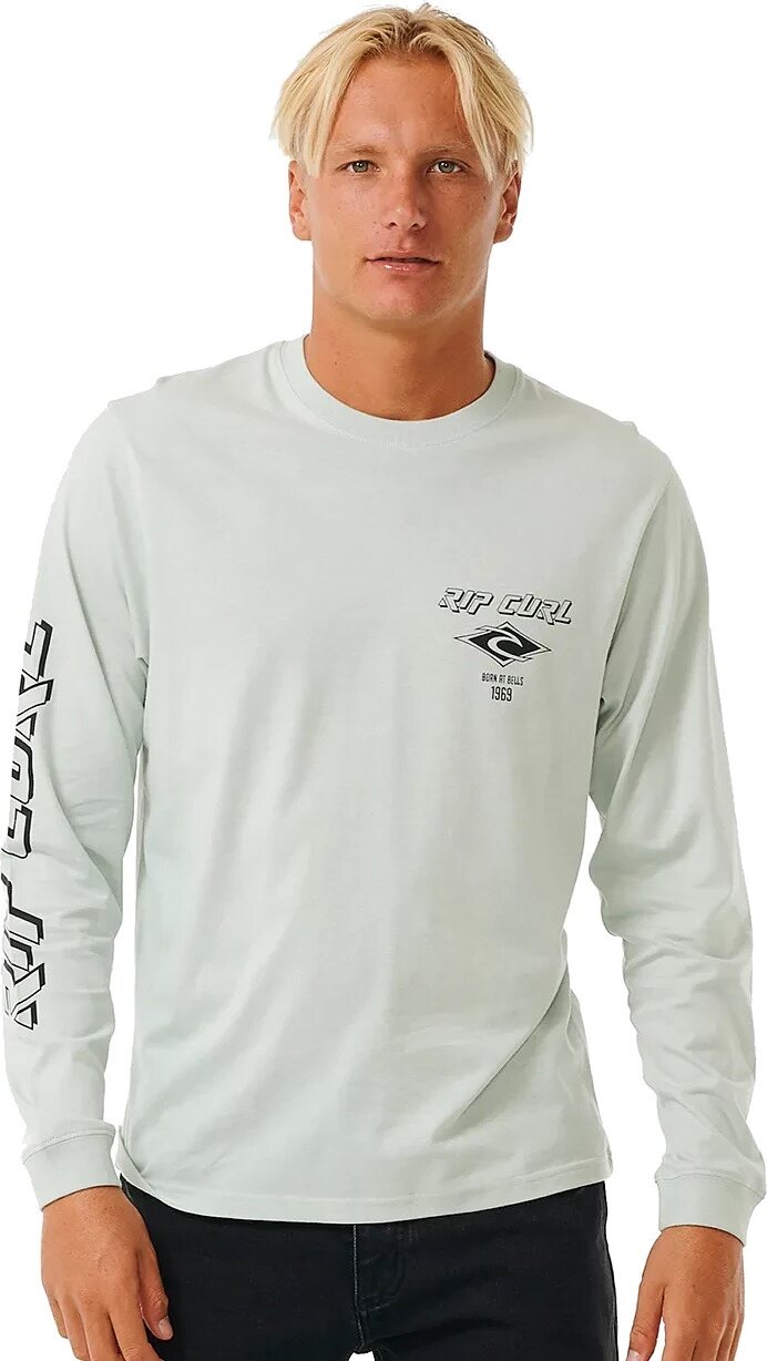 Rip Curl Fade Out Icon LS Tee Mens Light Green