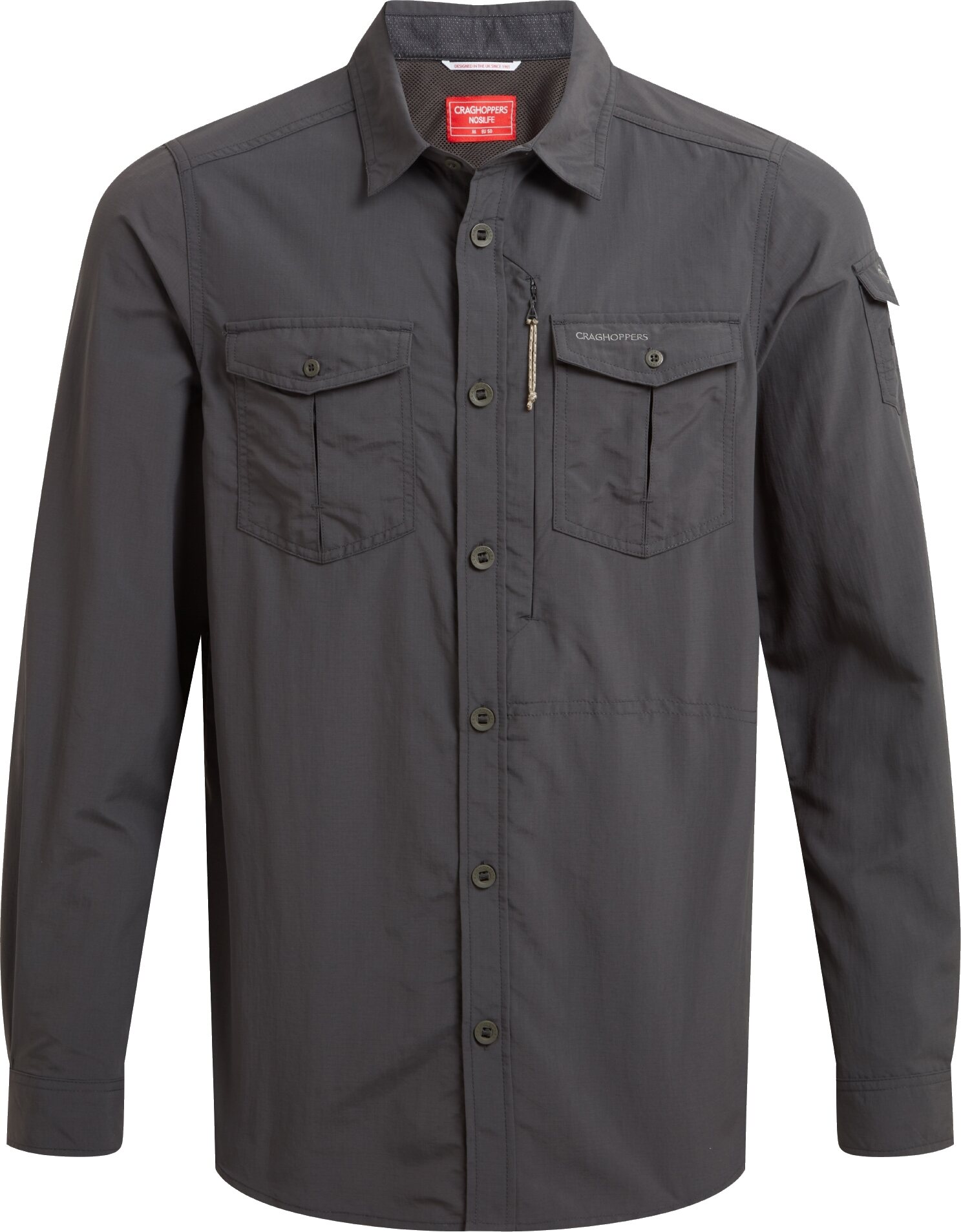 Craghoppers NosiLife Adventure Long Sleeved Shirt III Mens Black Pepper