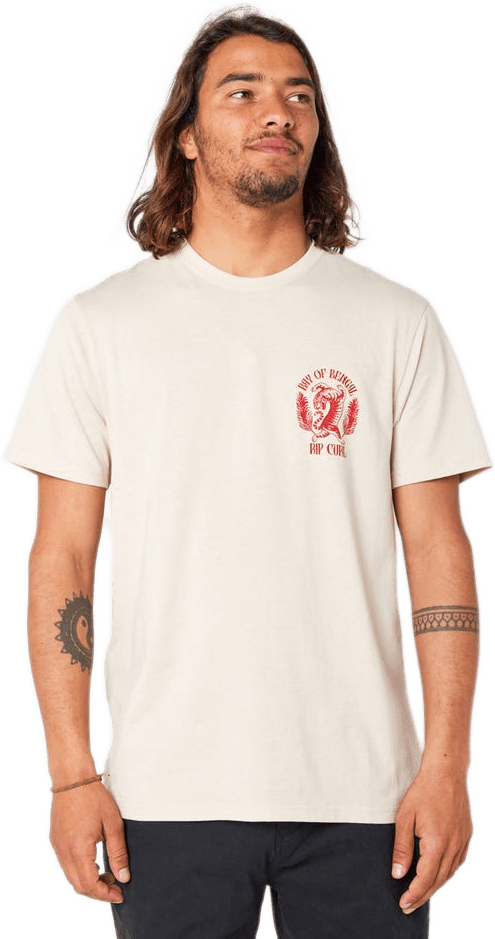 Rip Curl Desti Animals Tee Mens Vintage White