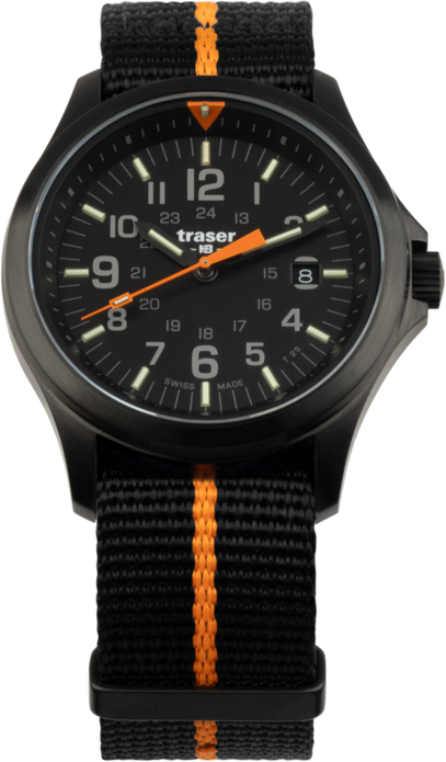 Traser P67 Officer Pro Quartz Black Nato Black/Orange