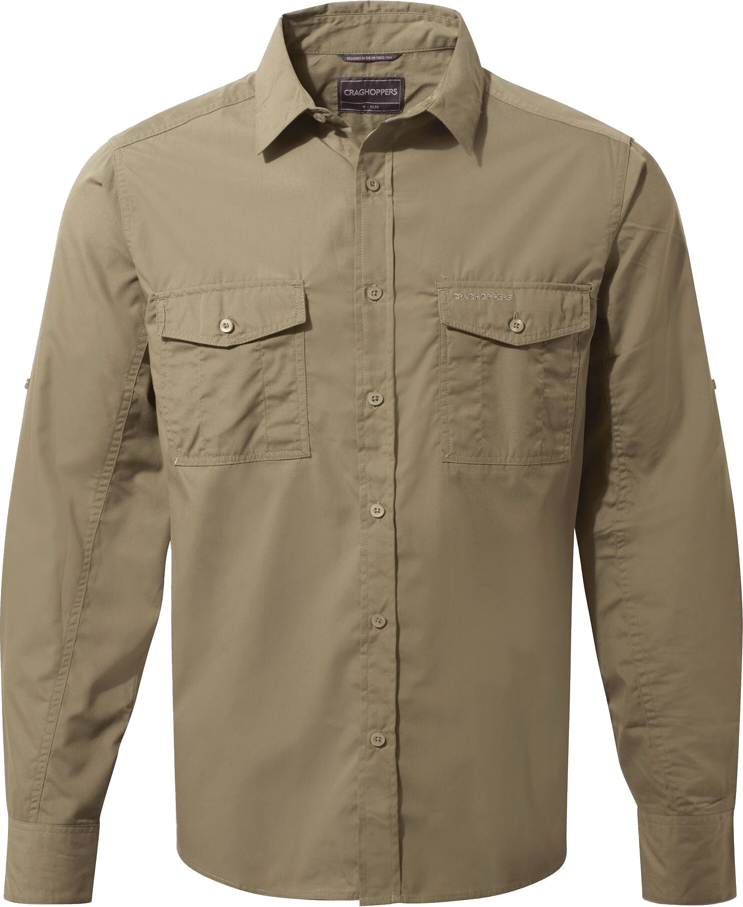 Craghoppers Kiwi Long Sleeved Shirt Mens Pebble