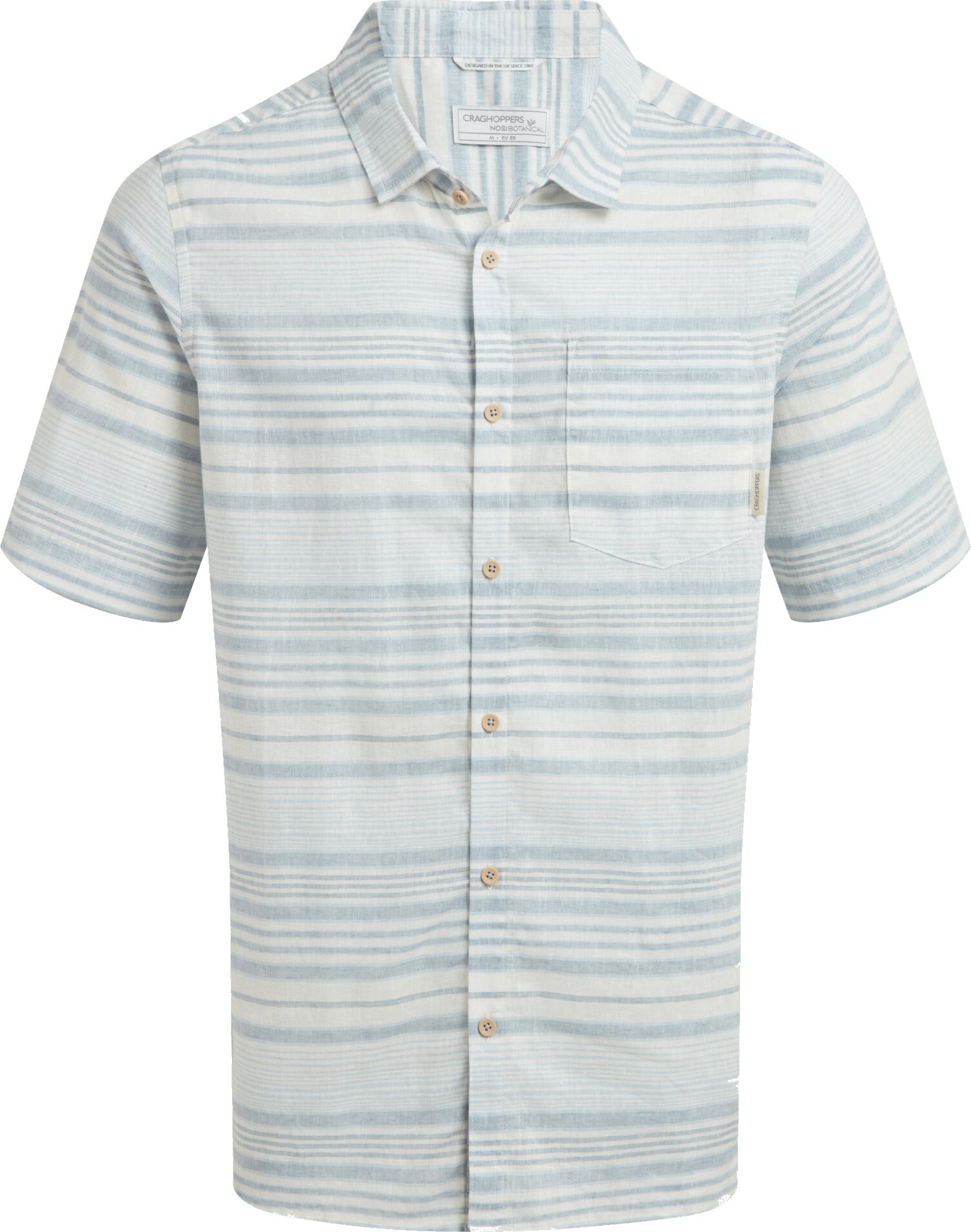 Craghoppers Cartwright Short Sleeved Shirt Mens Niagara Blue Stripe