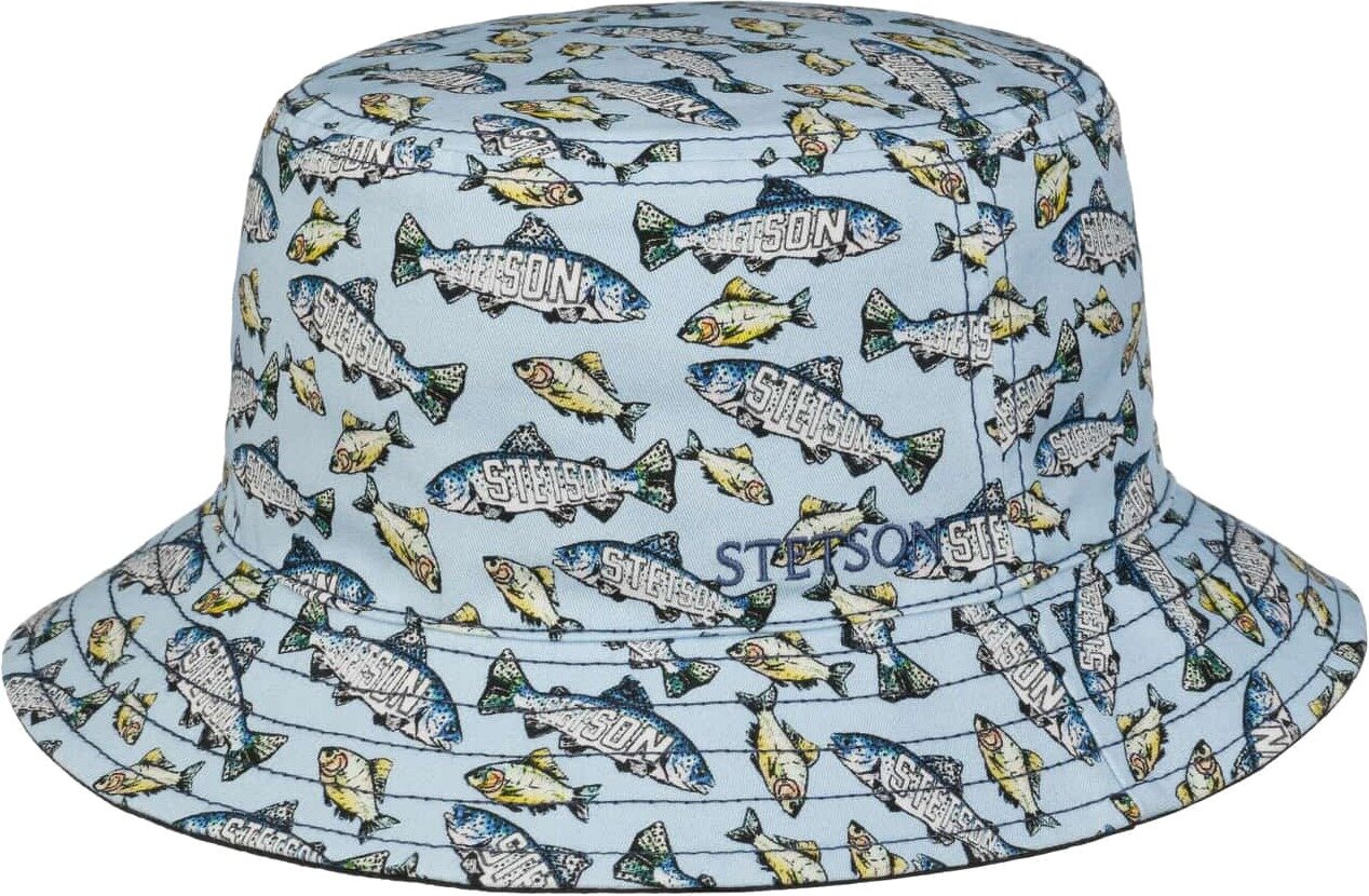 Stetson 2Sided Bucket Blue Fish Print