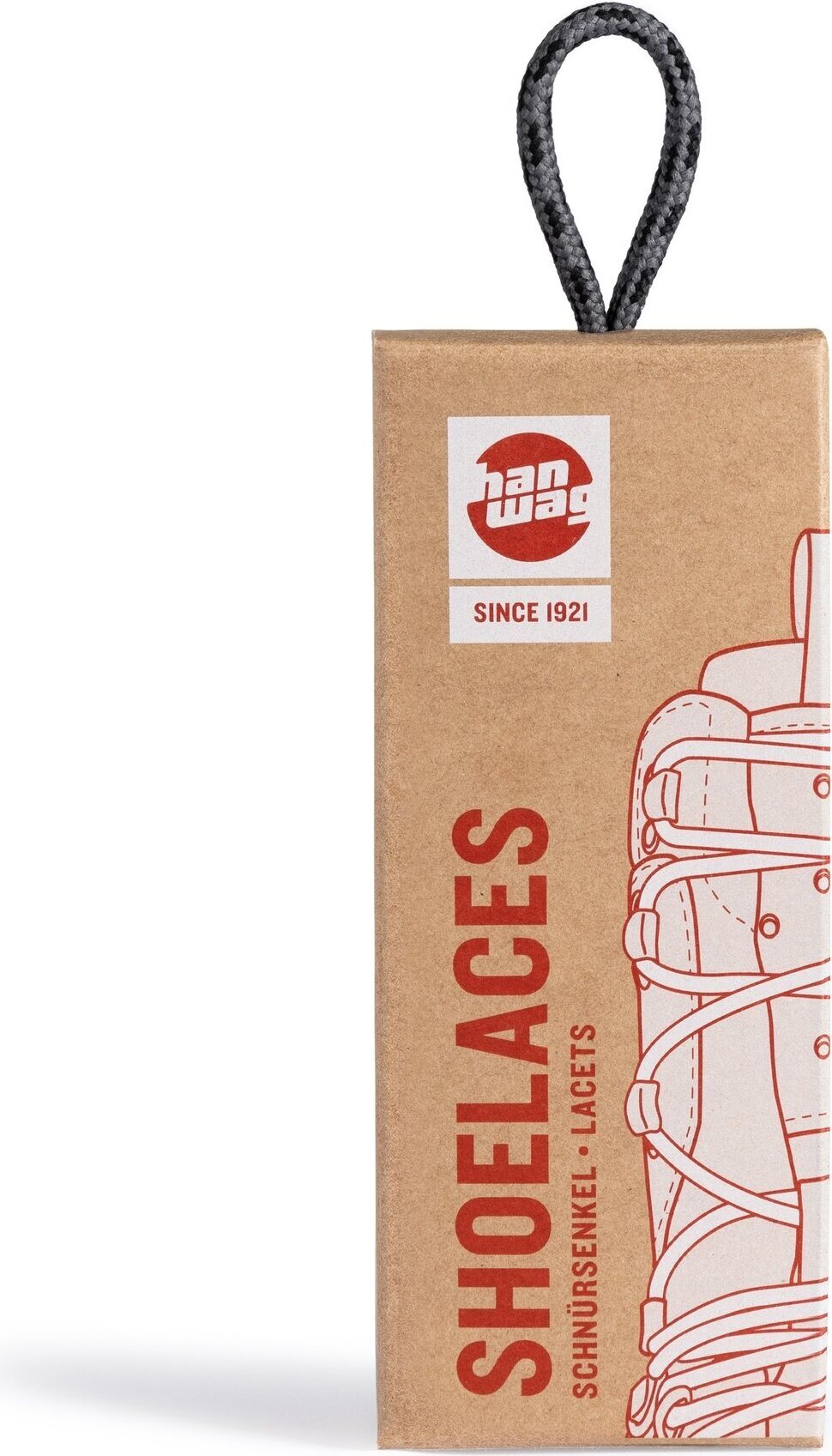 Hanwag Shoe Laces 160 cm / 6 mm Grey/Black