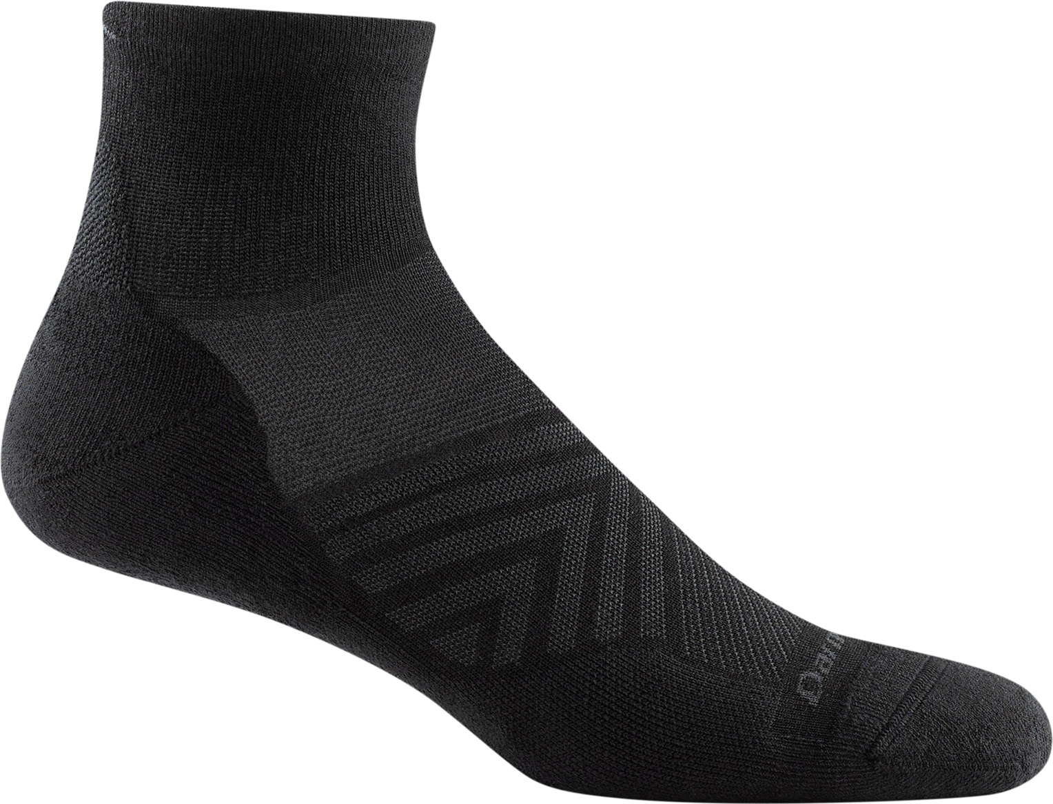 Darn Tough Run 1/4 Sock Ultra Lightweight with Cushion Mens Black