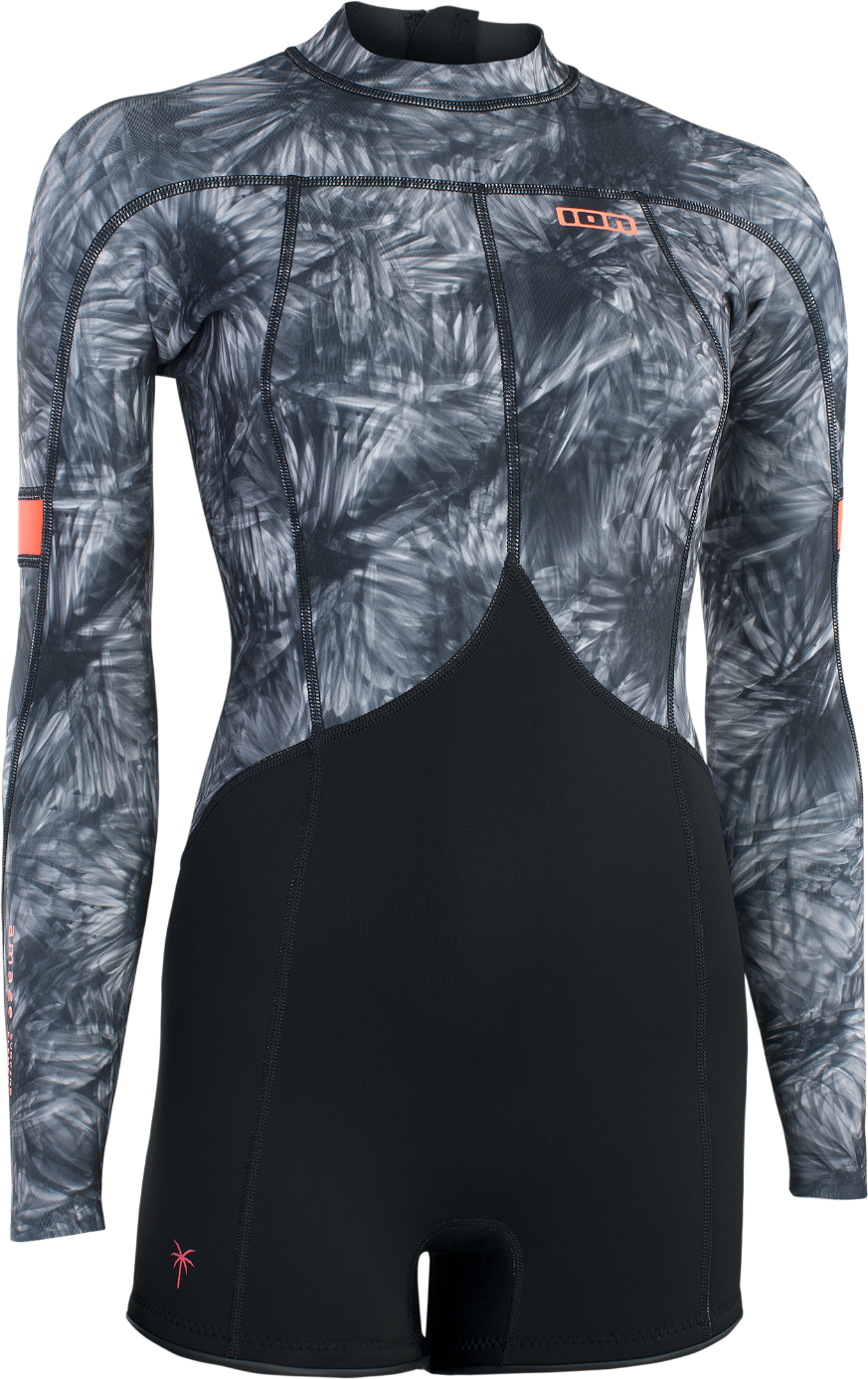 ION Amaze Shorty 2.0 LS Back Zip Black / Flowers