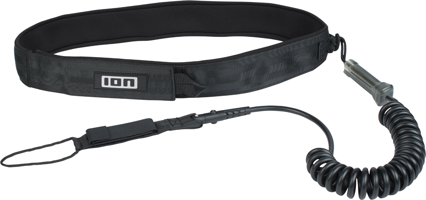 ION Wing/SUP Leash Core Coiled Hip Safety Black