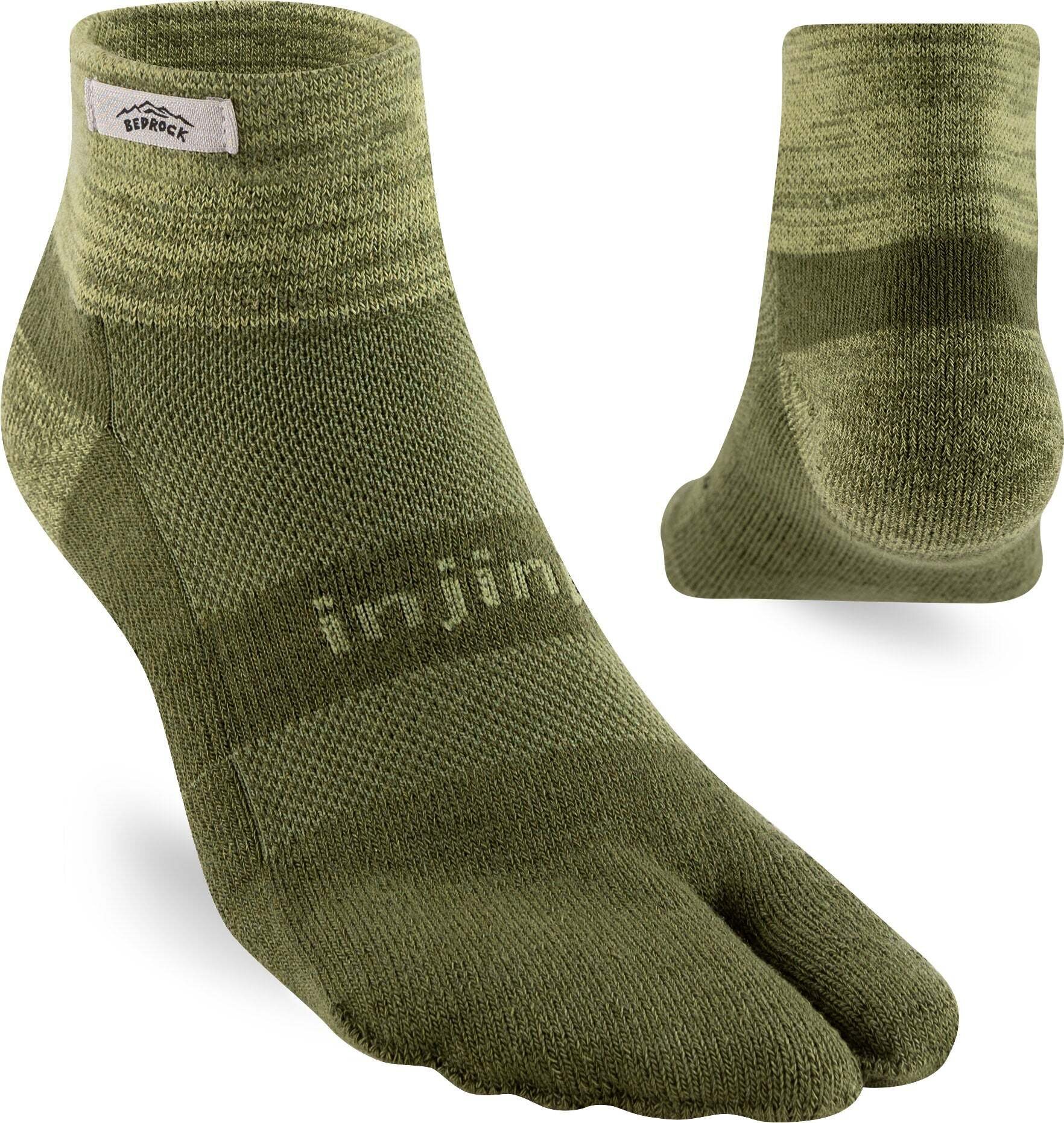 Bedrock Sandals x Injinji Split-Toe Mini-Crew Socks Heathered Cactus