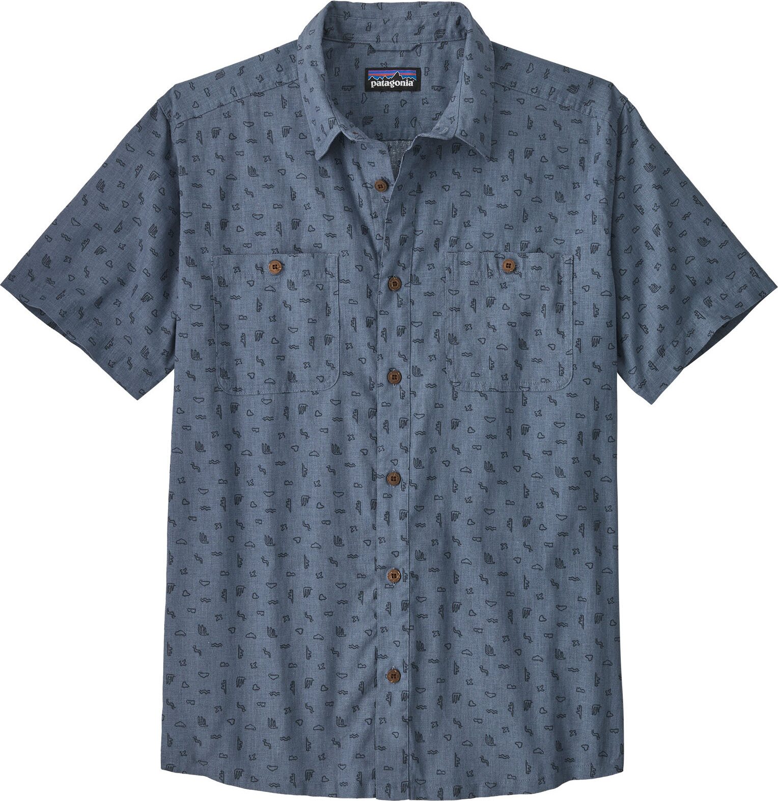 Patagonia Back Step Shirt Mens Tiny Islands: Utility Blue