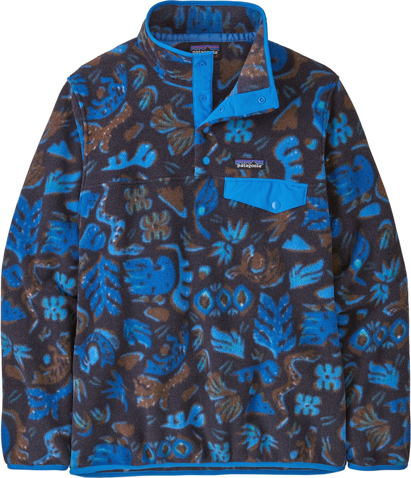 Patagonia Lightweight Synch Snap-T Pullover Mens Across Oceans: Pitch Blue