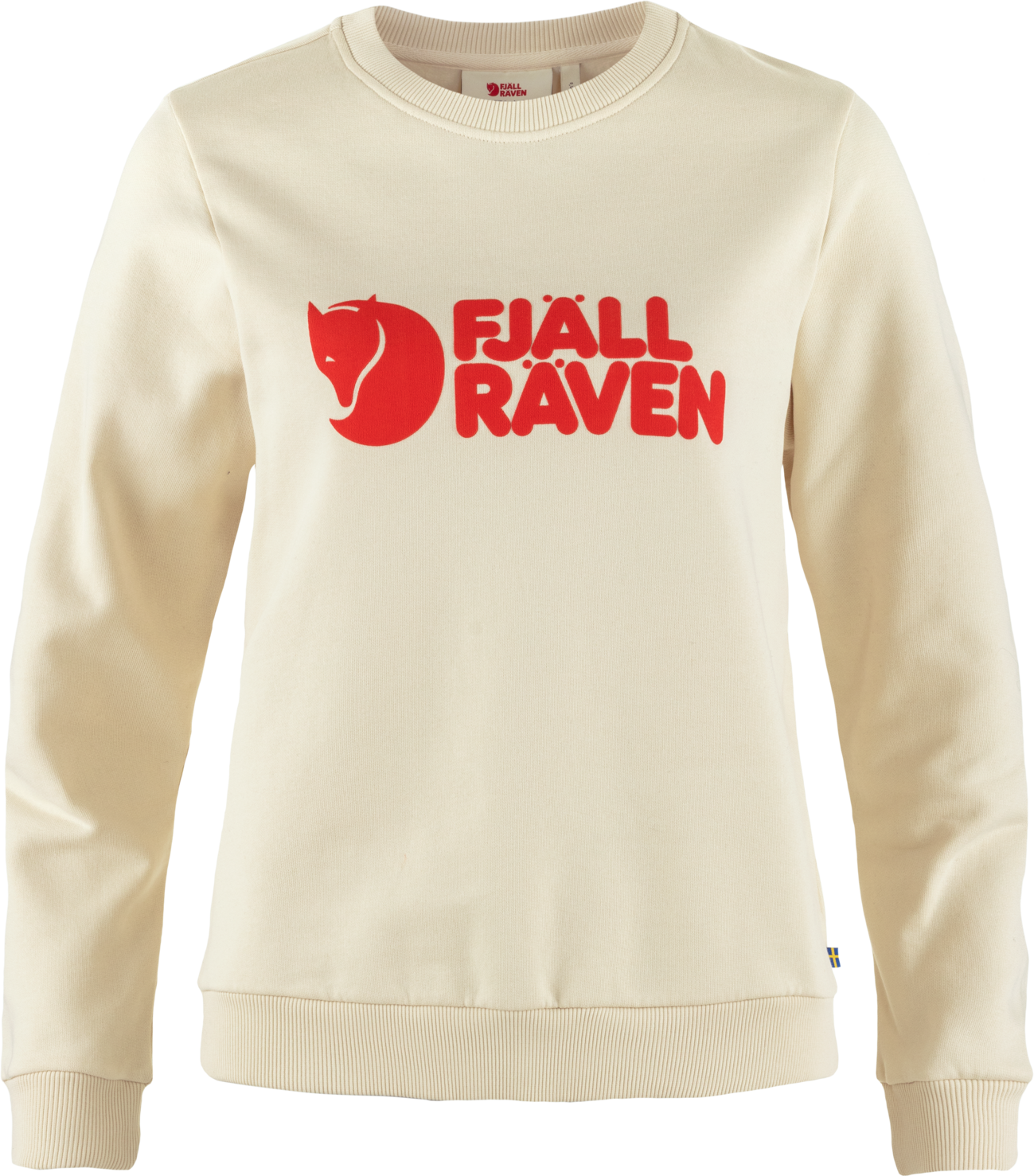 Fjällräven Logo Sweater Womens Chalk White / Flame Orange (113-214)