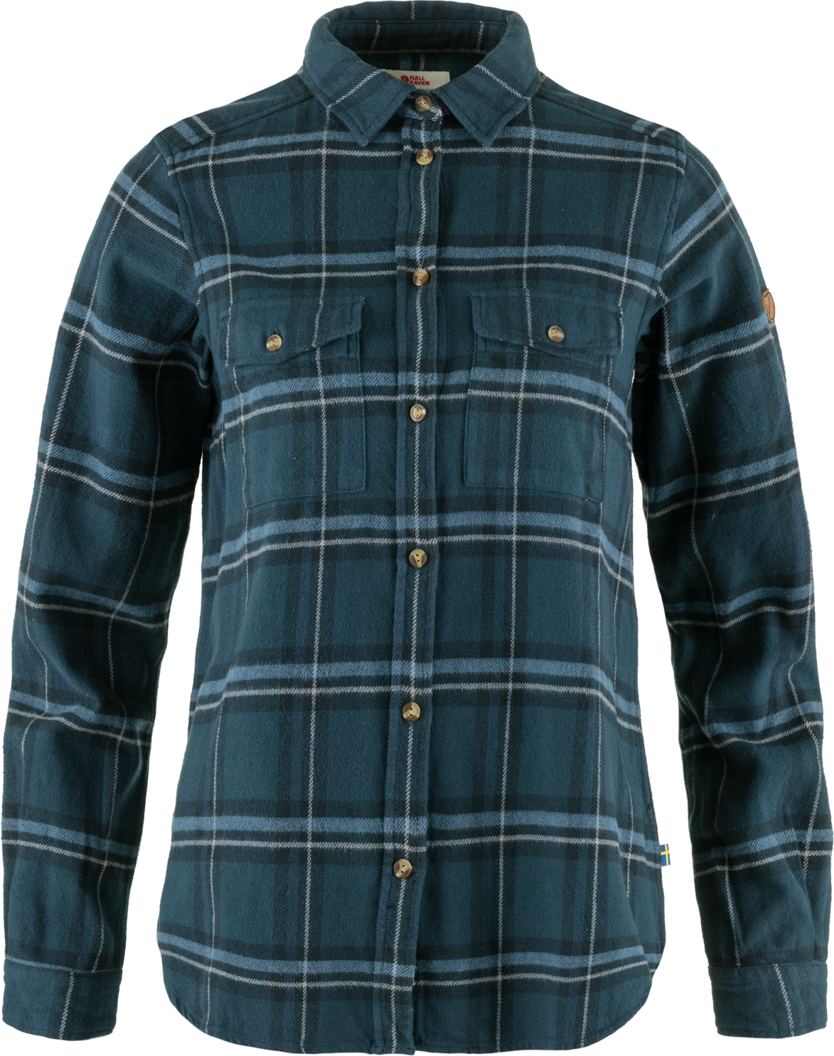 Fjällräven Övik Heavy Flannel Shirt Womens Indigo Blue / Dark Navy (534-555) (24/25)
