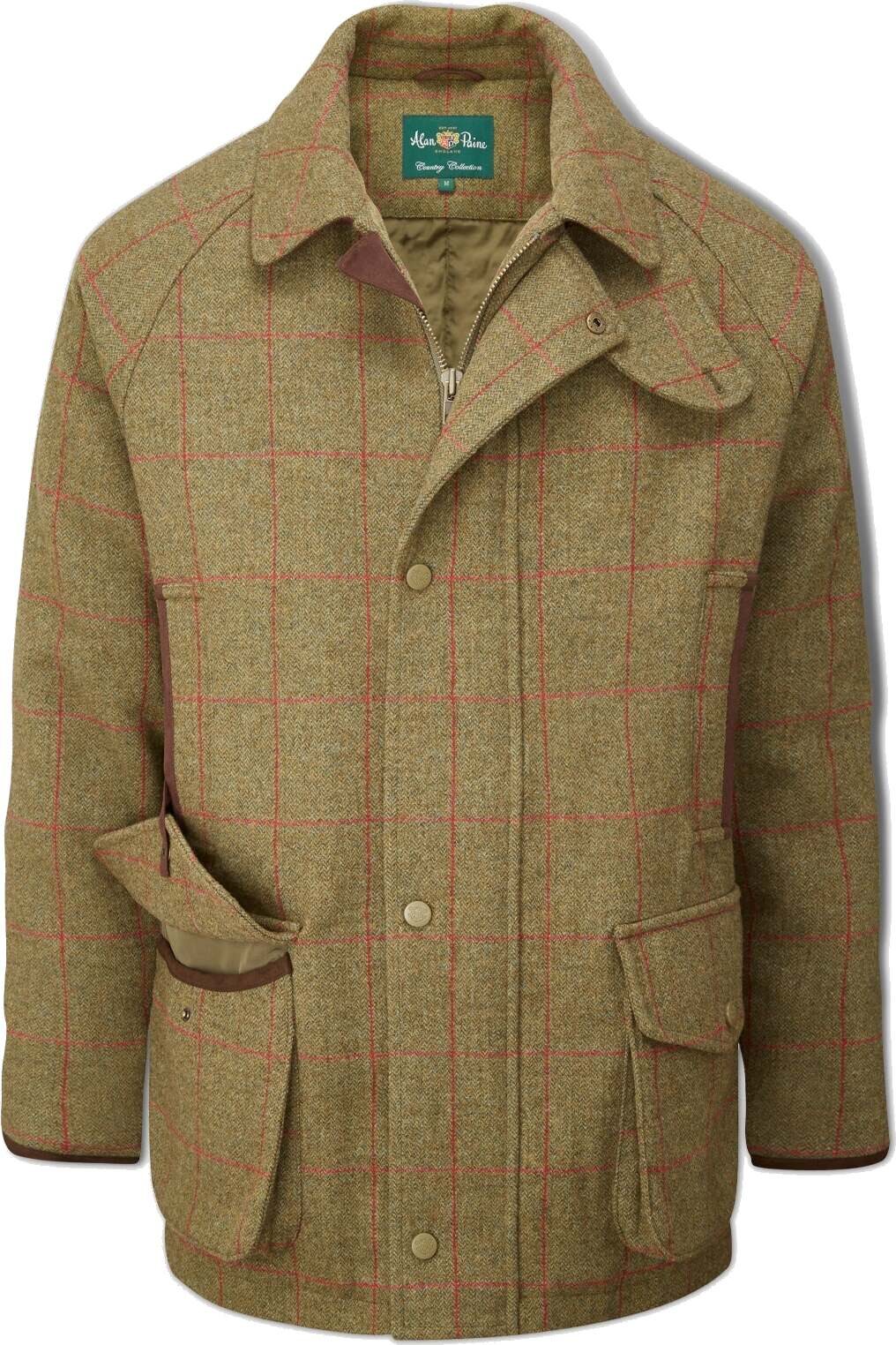 Alan Paine Combrook Waterproof Tweed Coat Mens Sage