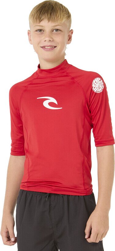 Rip Curl Brand Wave UPF Short Sleeve Boy Red