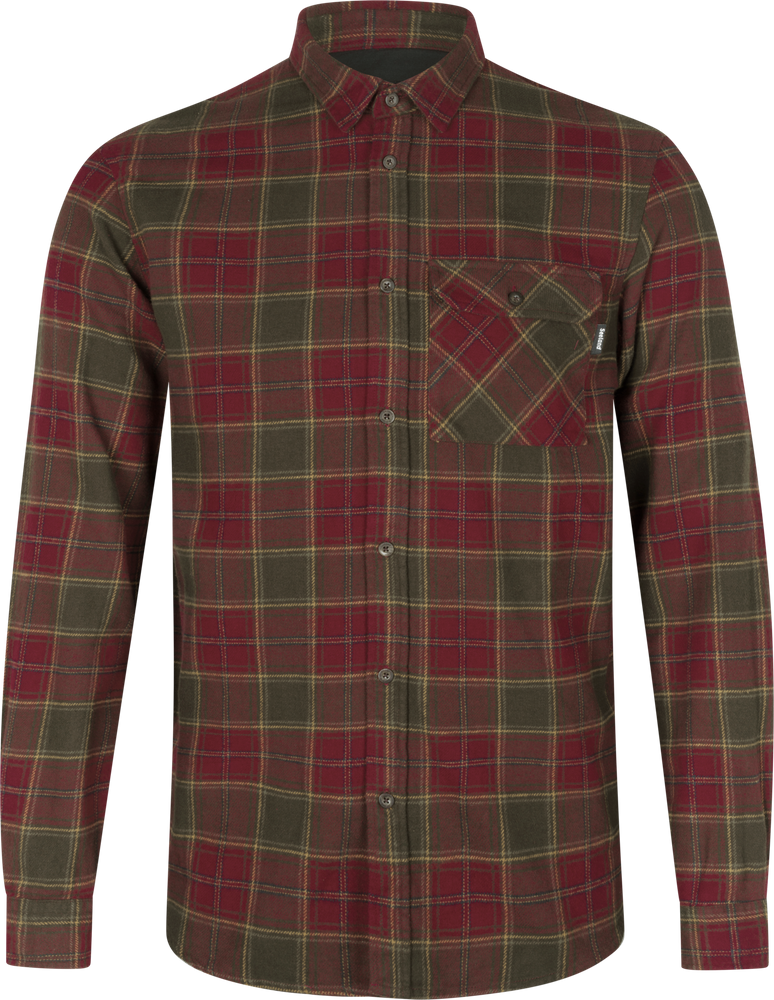 Seeland Glen Flannel Shirt Mens Red Forest Check